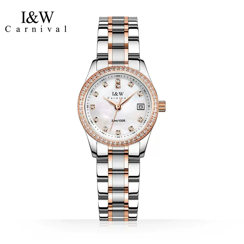 IW Brand Watch Luxury Sapphire Mirror Women's Casual Watches Waterproof Watch Women Fashion Dress Rhinestone WristWatch reloj