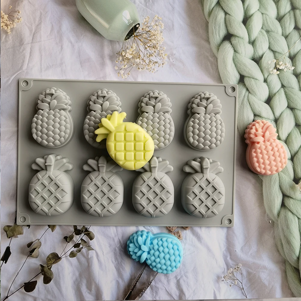 

Pineapple Cake Silicone Mold 3D Mousse Handmade Soap Making Pastry Jelly Egg Tart Bread Mold Baking Tool