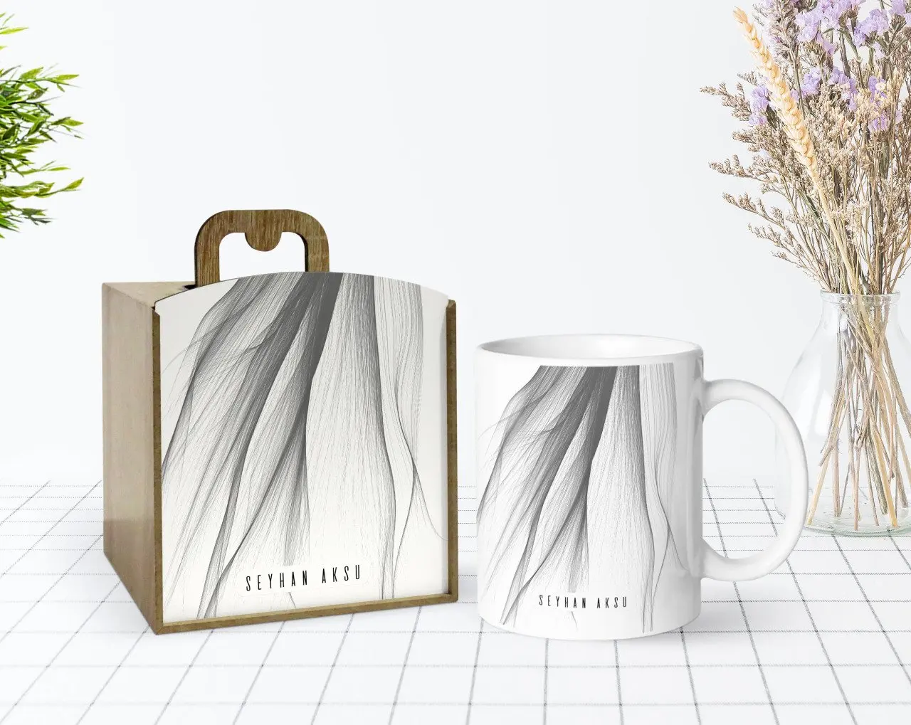 

Сделанный на заказ в деревянной коробке белая кружка Bardak-31