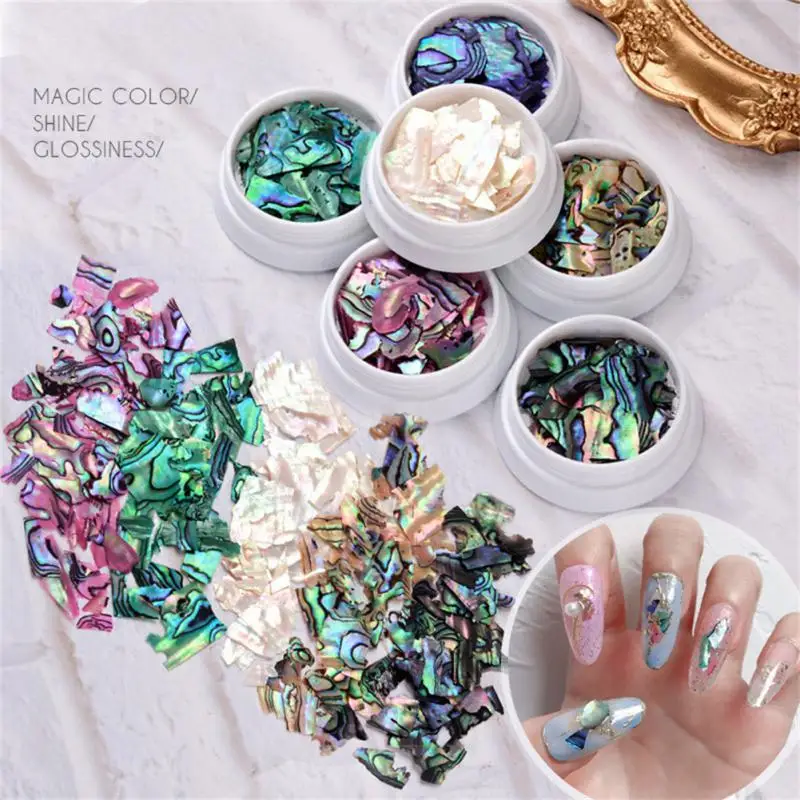 

Color-changing Abalone Shell Irregular Fragments Nails 6 Colors 3D Charm Decoration Sea Shell Stone Fragment DIY Manicure
