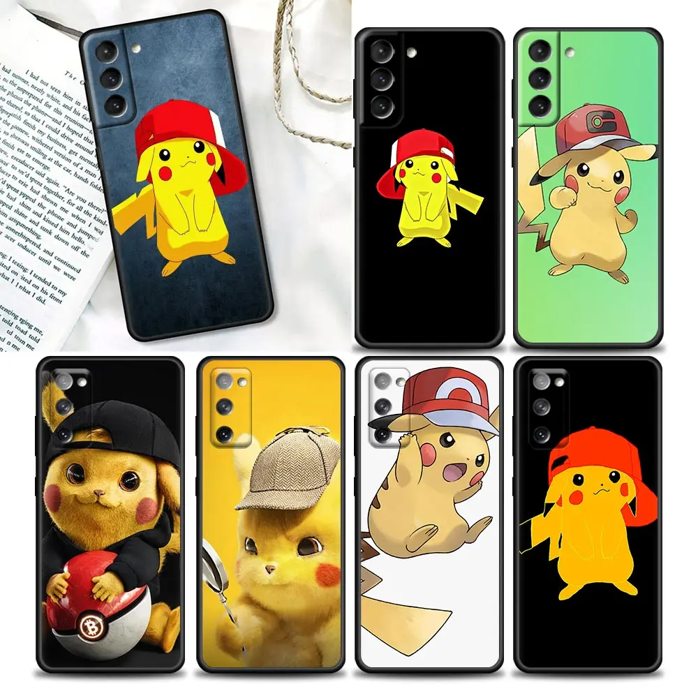 

Anime Pikachu Pokemon Phone Case for Samsung Galaxy S7 S8 S9 S10e S21 S20 Fe Plus Ultra 5G Soft Silicone Case Pikachu