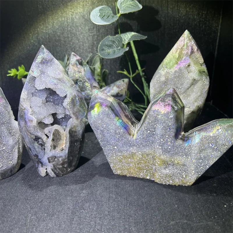Фото #   Горячие продажи, оптовая продажа, натуральный цвет с кристаллами ауры, друзы, сфелитовый орнамент для украшения №3