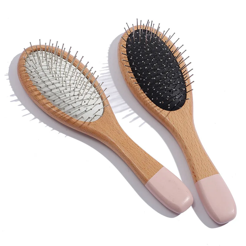 

Head Massage Brush Steel Antistatic Hair Brush Wood Hair Brush With Steel Needle Scalp Airbag Cushion Hairbrush For Hair Combing