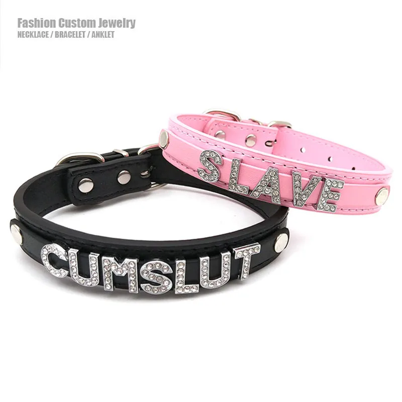 Sexy Hot Cumslut Slave Letters Choker Collar Necklace Men Women Punk Goth Adult Sex Cosplay Personalized Custom Chocker Jewelry