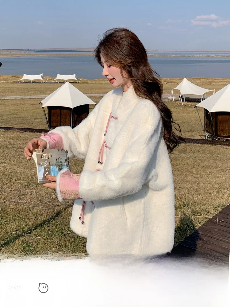 Белый новый китайский Sle из искусственного норкового кашемира интегрированная