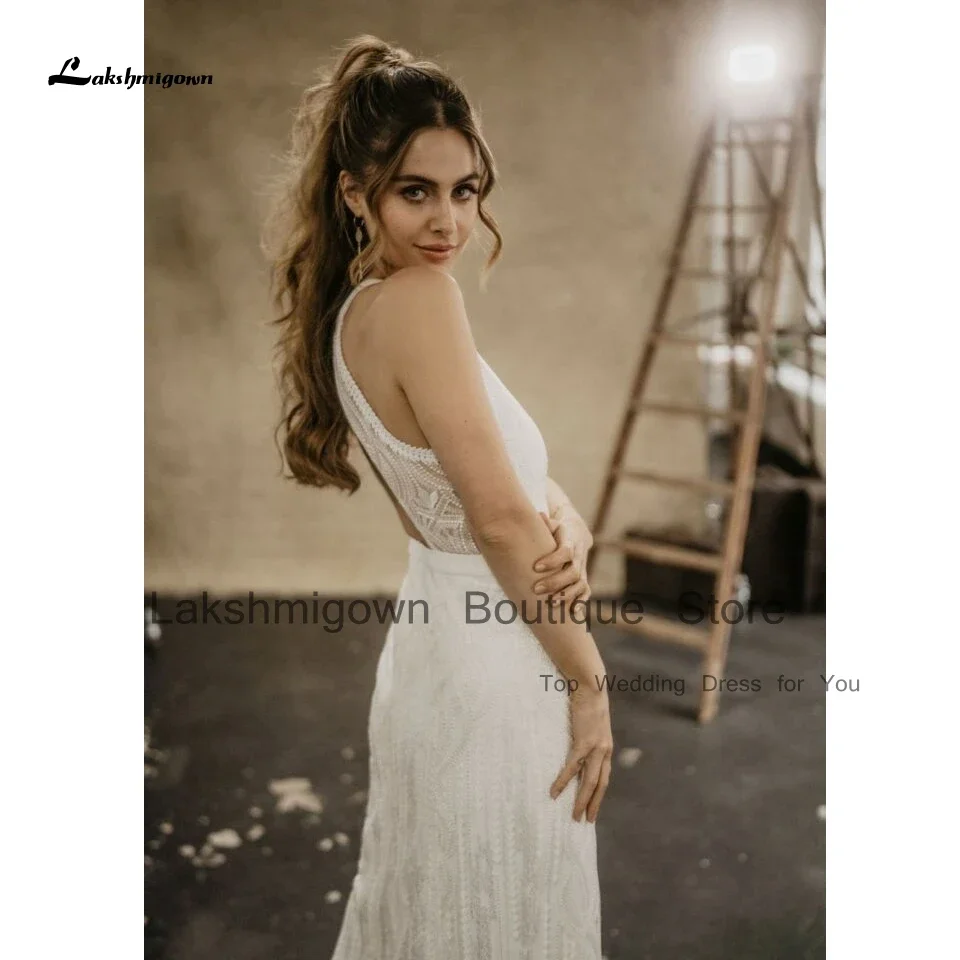 Lakshmigown роскошное кружевное свадебное платье русалки в стиле бохо с открытой