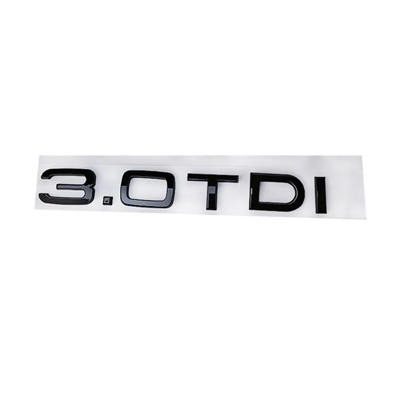 Silver/black 1X Chrome glossy black ABS 3.0 TDI 3.0TDI Car Body Rear Trunk Emblem Badge Sticker for Audi Accessories