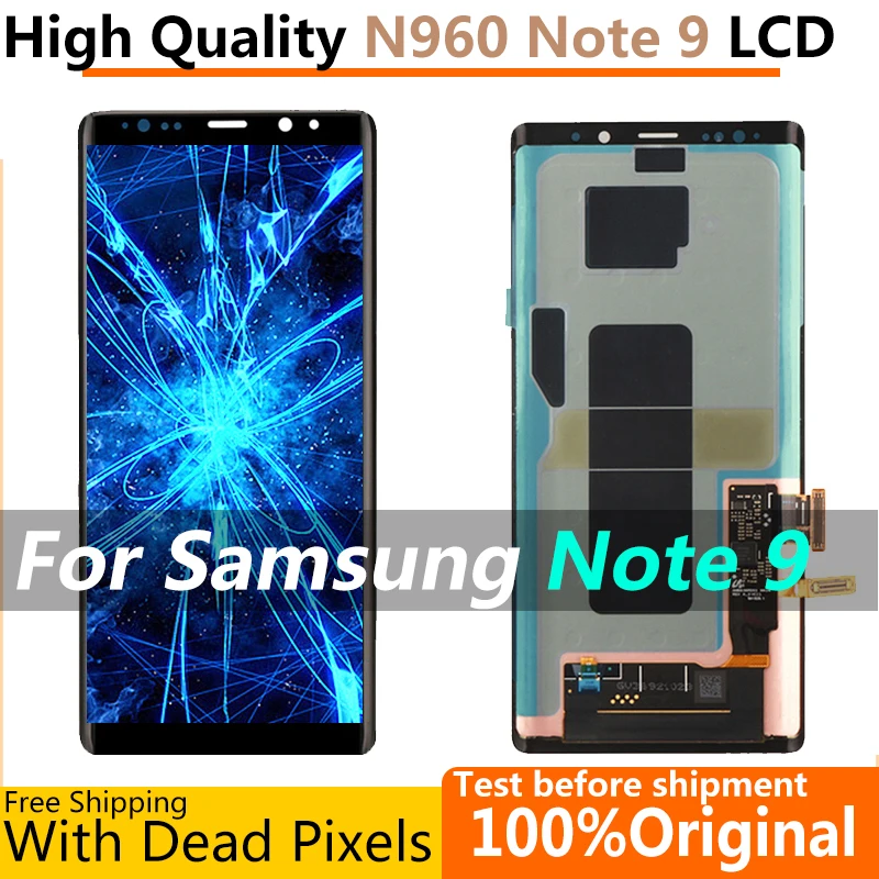 

Super AMOLED Frontal Note9 Original LCD For Samsung Galaxy Note 9 Display With Frame N960D Lite N960F LCD Touch Screen Part Flaw