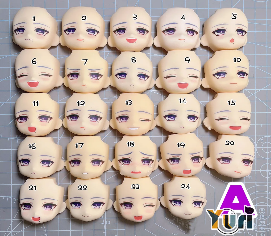 

Yuri Anime Genshin Impact Kamisato Ayato Handmade OB11 Water Paste Face Alternate Face Expression Game Cosplay C