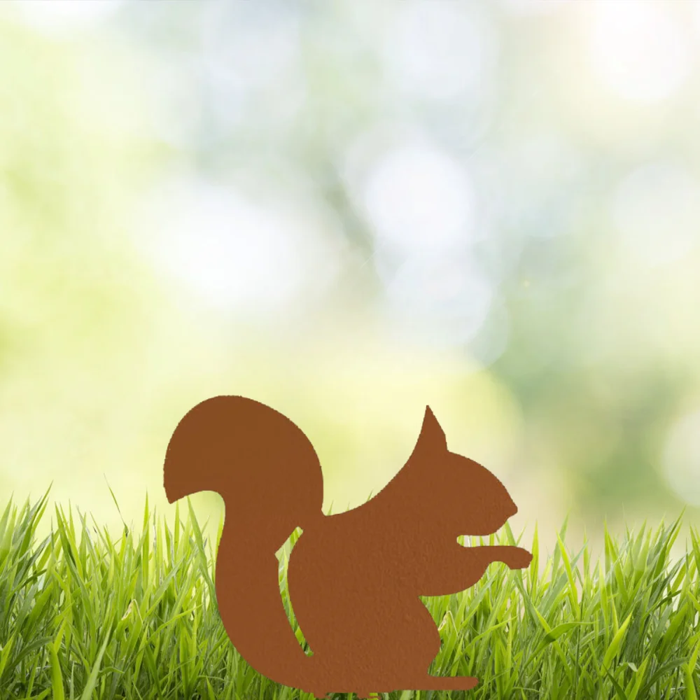 Металлический Садовый Кол В Форме Белки Цельный Добавляет Очарование К Вашему