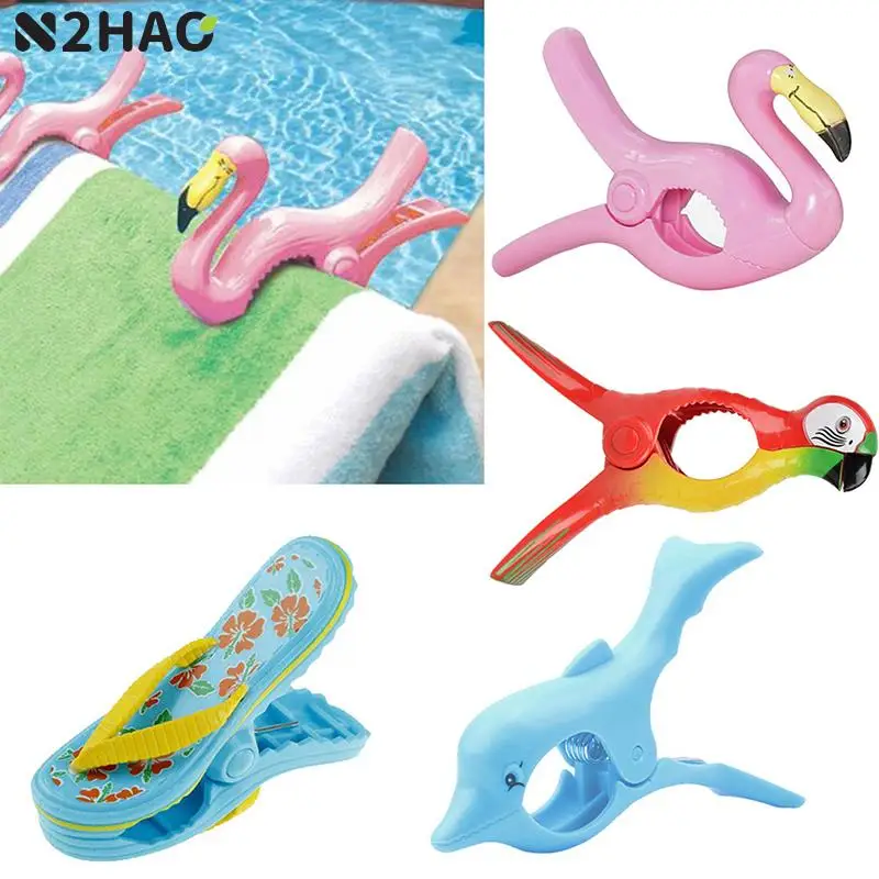 

Cute Plastic Beach Towels Clips for Sunbeds Sun Lounger Animal Decorative Clothes Pegs Clip Pins Dry Racks Retaining Clip Large