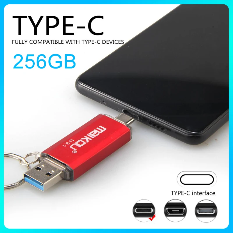

Maikou Newest 2in1 USB3.0 Type-c usb flash Drive USB3.0 OTG Type-C 256GB