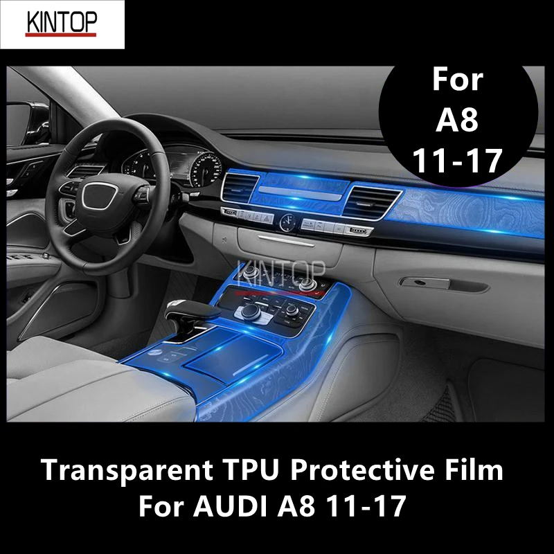 

For AUDI A8 11-17 Car Interior Center Console Transparent TPU Protective Film Anti-scratch Repair Film Accessories Refit