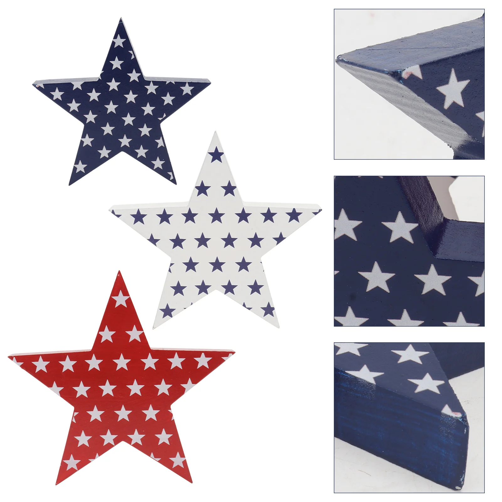 

Patriotic Wooden Star Wood Independence Decorhome Day July Stars Slices Ornament Desk Fourth The4Th Decorations Signs American