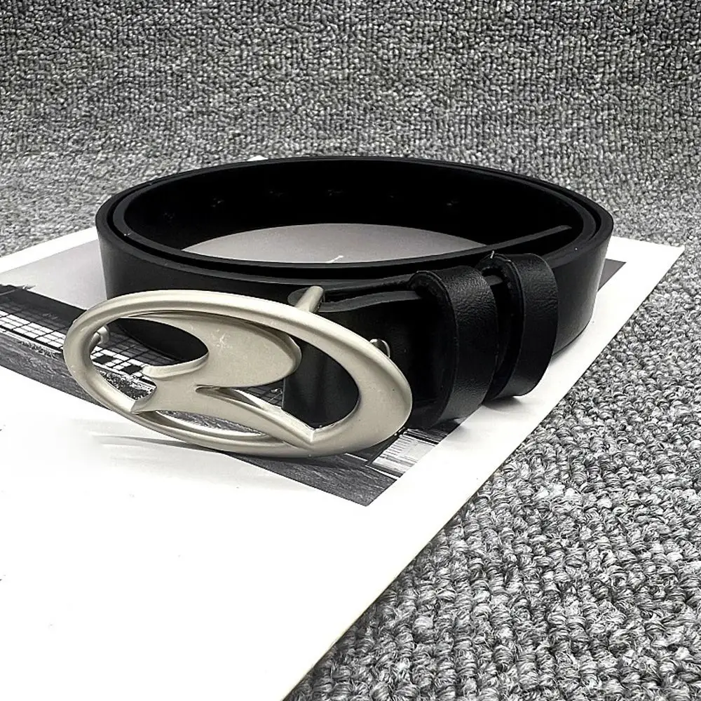 

Ремень из искусственной кожи для мужчин и женщин, украшение для брюк с овальной пряжкой, корейский стиль