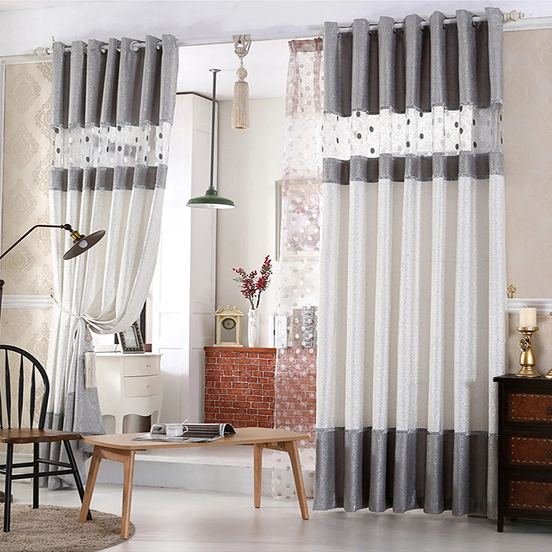 

Gray Luxury Chenille Hollow Stitching Bird Nest Curtains For Living Room Coffee Dot Tulle Panel Curtains Fabric For Kitchen