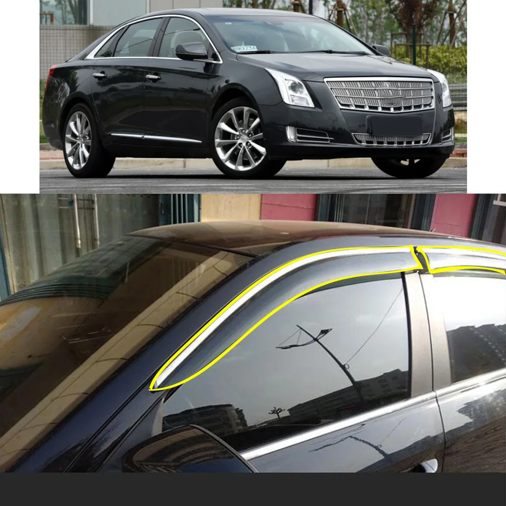 Car Sticker Plastic Window Glass Wind Visor Rain/Sun Guard Vent For Cadillac XTS 2013 2014 2015 2016 2017 2018 2019 2020 2021