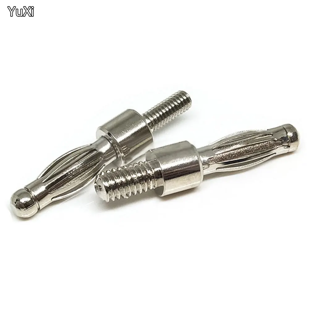 

YUXI Uninsulated Banana Plug with 4mm Thread Bolt Fitted for M4/M3 Panel Installation Screw Connector Copper Nickel Plating
