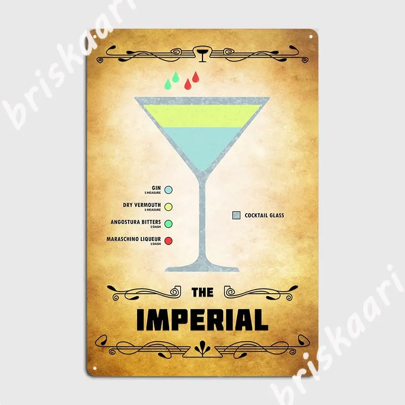 

Классический постер с Императорским коктейлем, металлический плакат для клувечерние, печать, украшение гаража, оловянный плакат