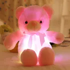 50 см плюшевый светильник Kawaii Bear, плюшевый светодиодный плюшевый мишка, мягкие игрушки, светящиеся Яркие Рождественские подарки для детей, плюшевая подушка