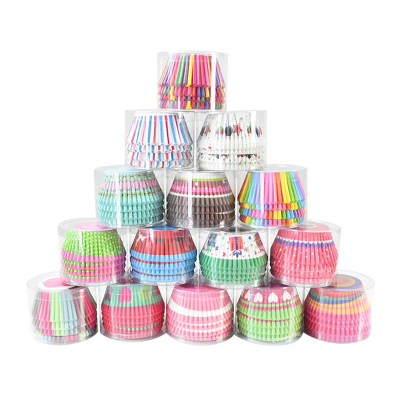 100 шт. бумажные стаканчики для маффинов капкейков подложка кексов коробка