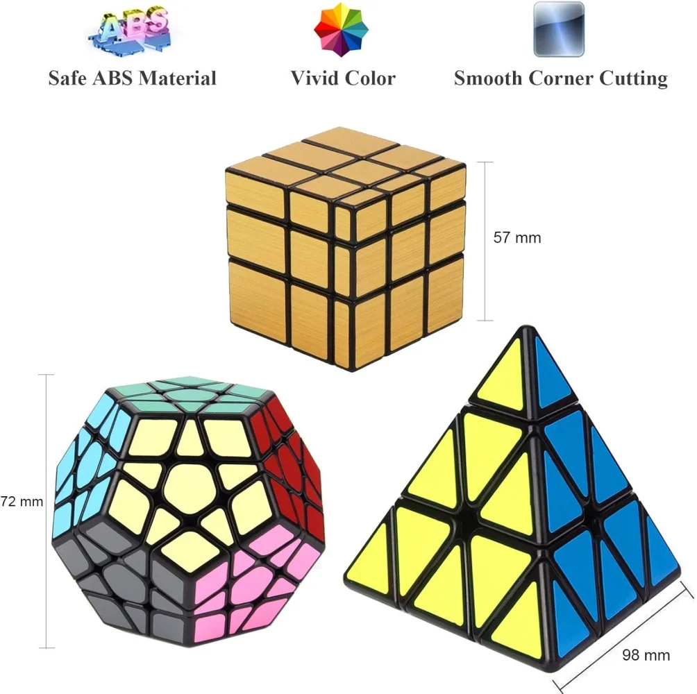 Набор Magic Cube Qiyi - Speed Pyramid Pyraminx Mirror Puzzle 3D Игрушка-головоломка Для Детей И Взрослых