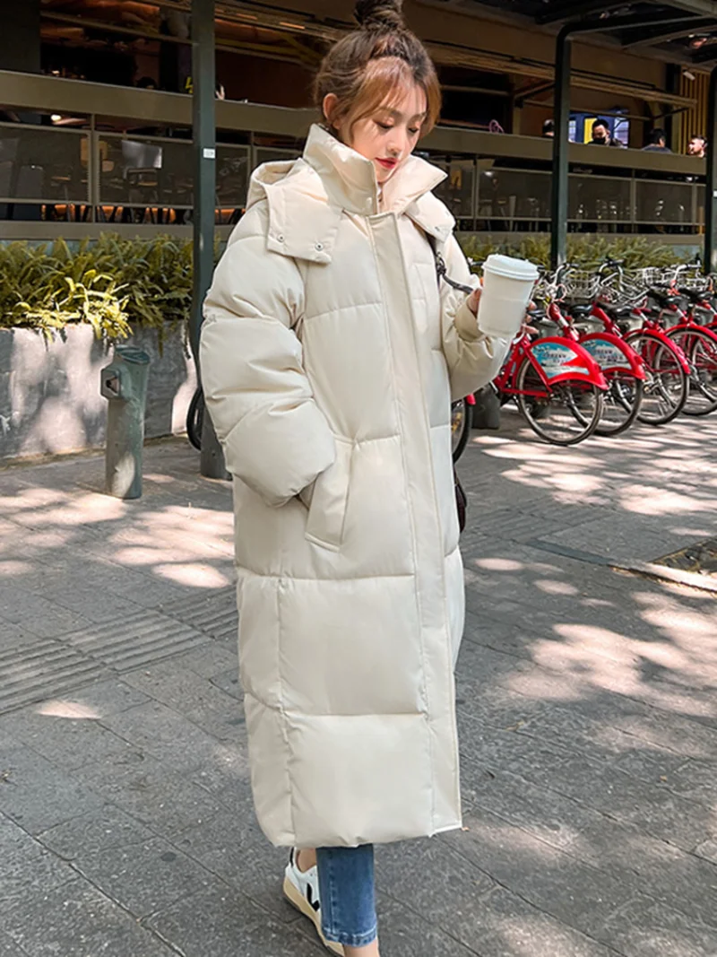 -30 degrees Winter Female Outwear Long Streetwear Size 3XL Women Hooded Parkas X-long Jackets Casual Thick Warm Windproof Coat