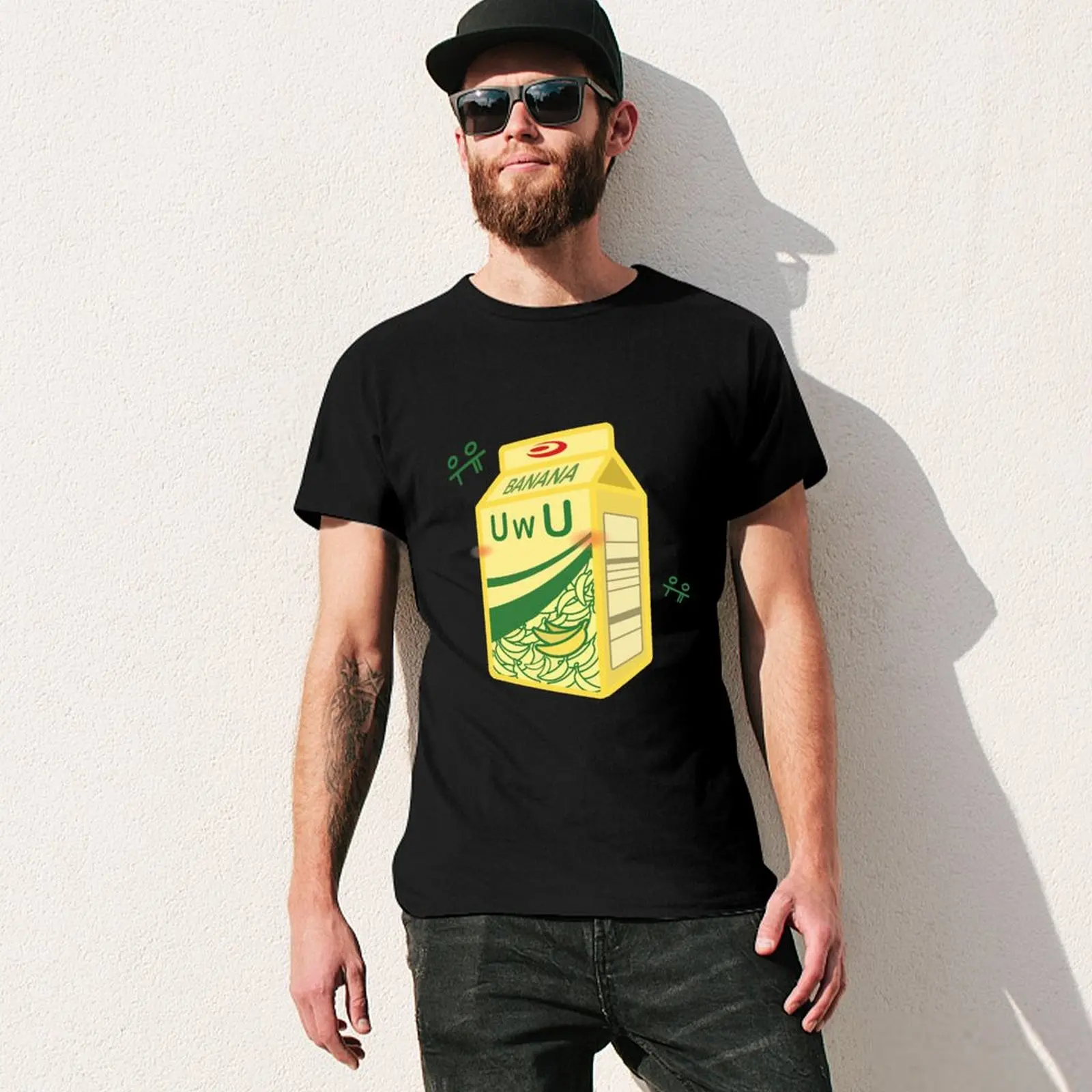 Корейская Милая футболка с бананом и молоком милые летние топы мужские Модные