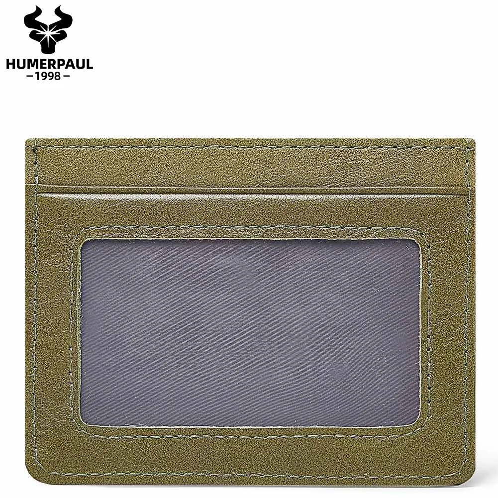 HUMEPRAUL 100% натуральная кожа тонкий кошелек для карт мужчин вместительный чехол с