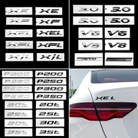 1pcs abs car letter rear trunk sticker for jaguar xe xf xel xfl xjl 3 0 5 0 v6 v8 awd p200 p250 p300 p350 20t 25t 30t 35t emblem