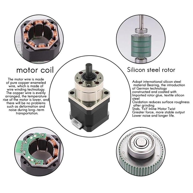 42 планетарный шаговый двигатель 17HS4401S-PG518 H40 мм коэффициент снижения 5 18 гибридный