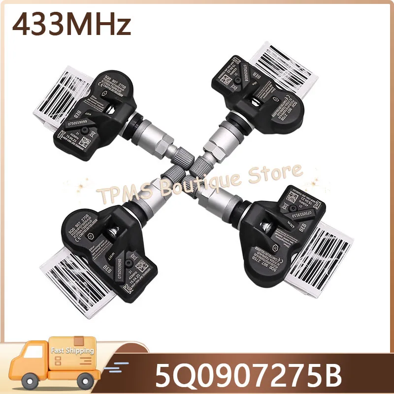 Фото 4 шт. 433 МГц 5Q0907275B Датчик TPMS для Audi A5 Q7 E-Tron GT Sportback 2015-2028, детали системы контроля давления в шинах автомобиля №1