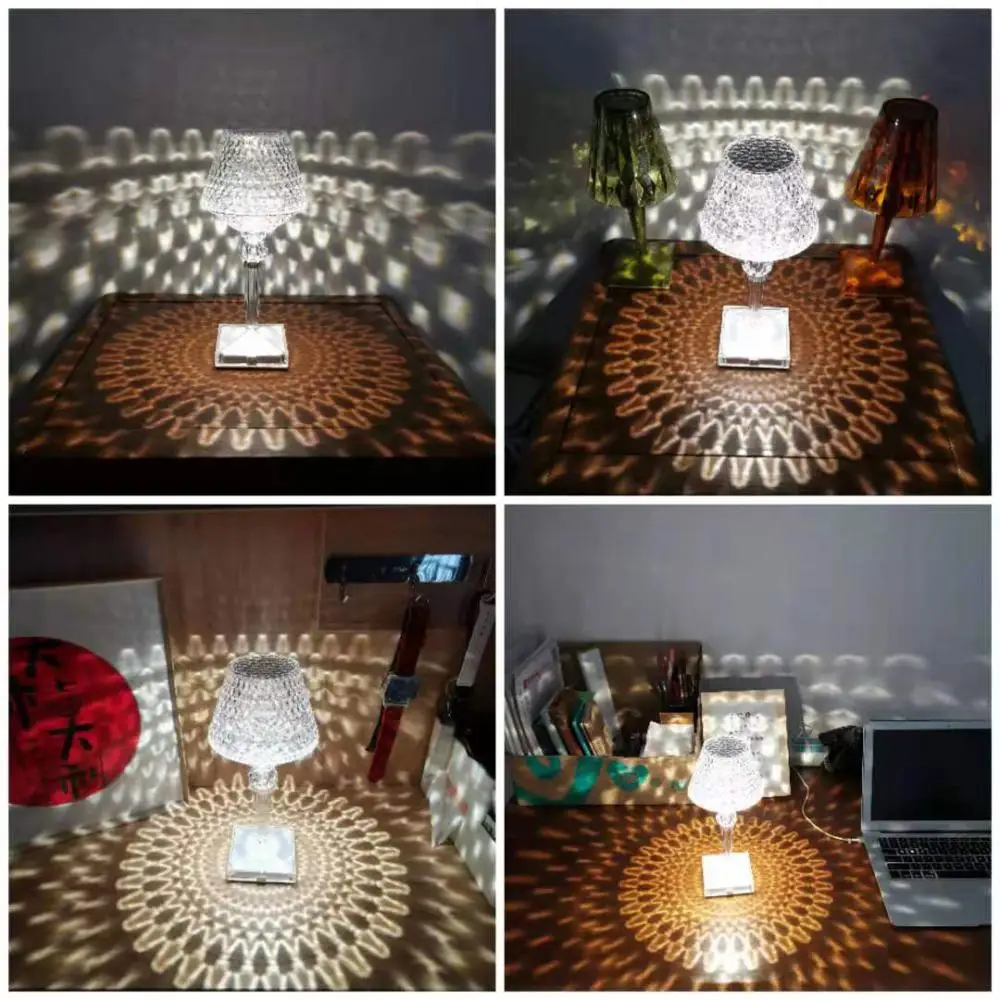 

Touch Sensor Diamond Table Lamp Acrylic Decoration Light Crystal LED Desk Night Light Bedroom Bedside Living Room Hotel Lamps
