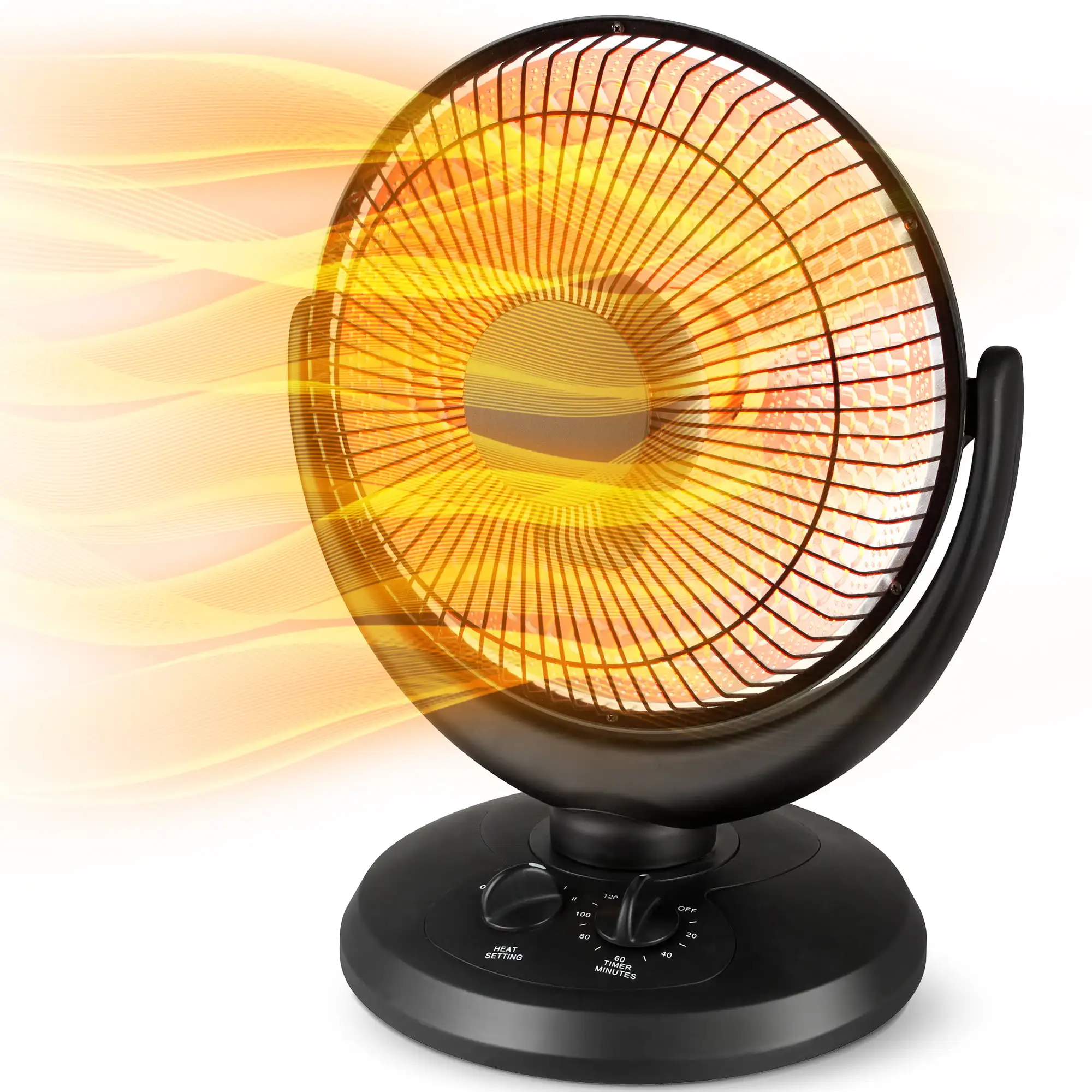 

800-Watt Space Dish Heater, Black, 14"