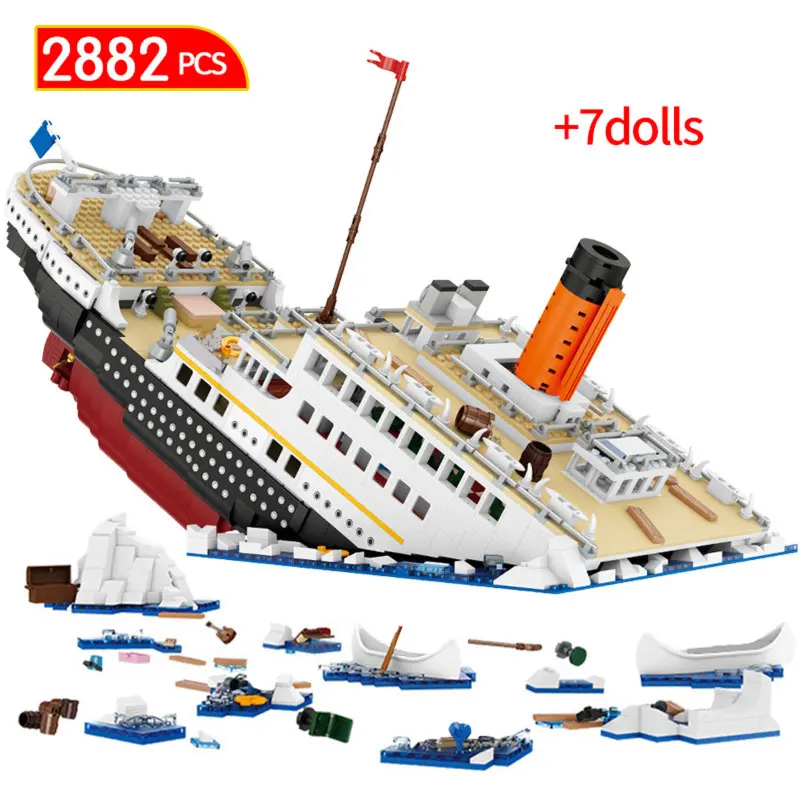 

2882 Pcs Mini Decorate City Simulation Titanic 3D Large Cruise Building Blocks Ship Boat Diamond Bricks Toy for Children Gifts