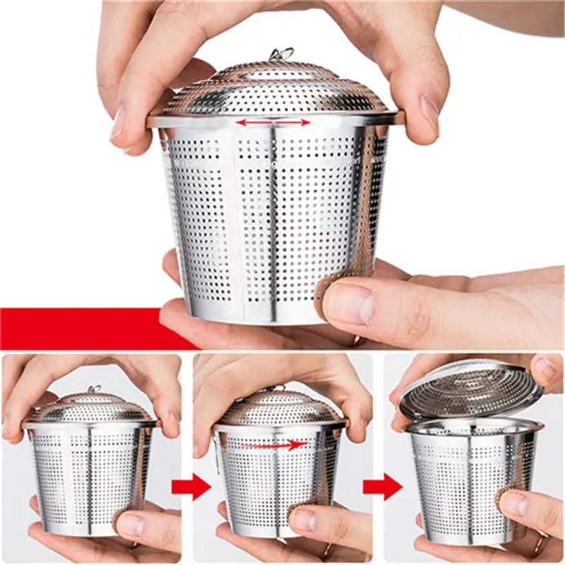1 шт. герметичный Rvs Ball Thee Zeef Soep Mesh Filter Koffie Leaf Infuser Spice Mand Waterketel Accessoires
