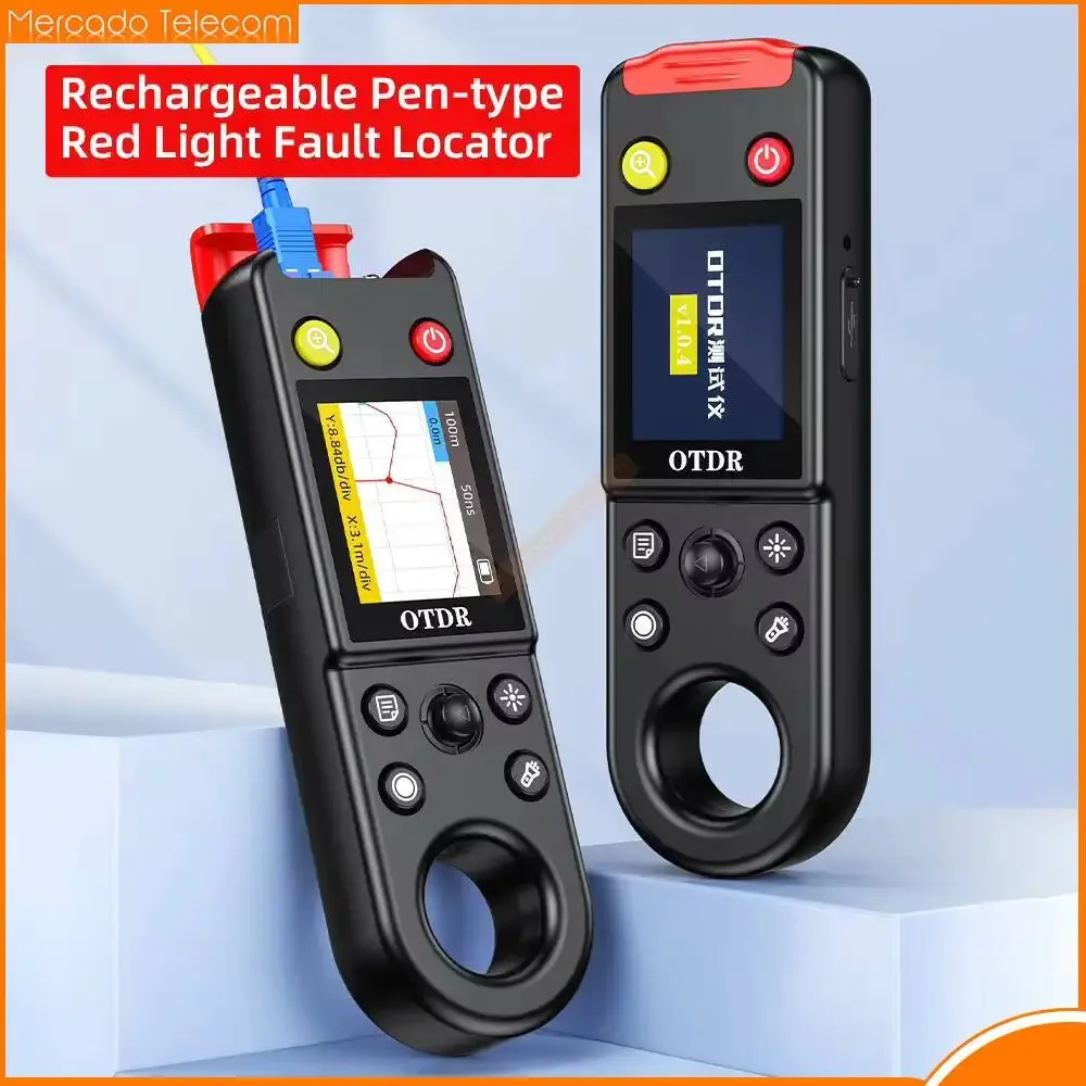 Фото OT-10 MINI OTDR 20KM Ручной оптический рефлектометр с функцией визуального определения неисправностей, тестер для поиска точек разрыва в оптическом кабеле. №2