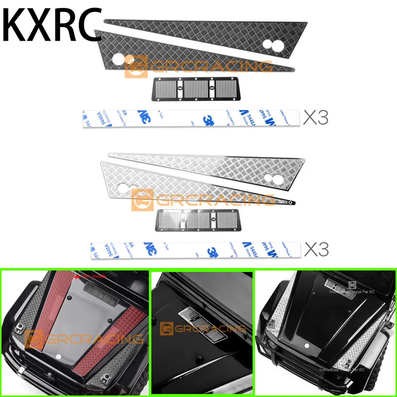 

KXRC металлический капот противоскользящая пластина декоративные аксессуары для 1/10 RC Гусеничный автомобиль Traxxas TRX4 G500 TRX6 G63 обновленные детали