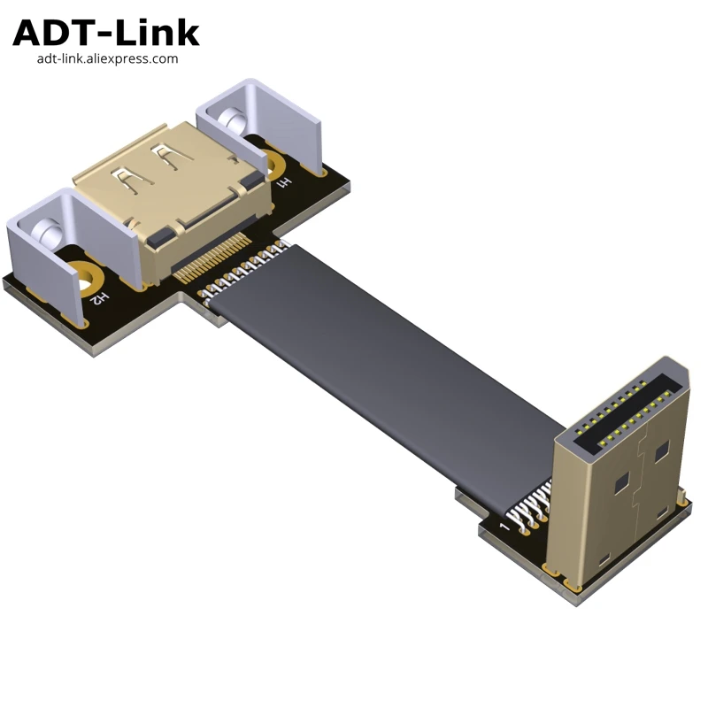 

DisplayPort Extension Cable DP 4K 60Hz 1.2V Cord Elbow angled Adapter 5cm-2m FPC Display Port Ribbon Flat Female Bracket