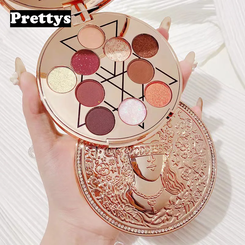 

Lucky Fairy 10 Colors Velvet Eyeshadow Palette Matte Shimmer Glitter Shiny Eye Makeup Long Lasting Soft Touch Brighten Cosmetics