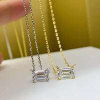 2022 new s925 silver pagoda cut necklace female high carbon diamond olive diamond stacked clavicle chain wholesale