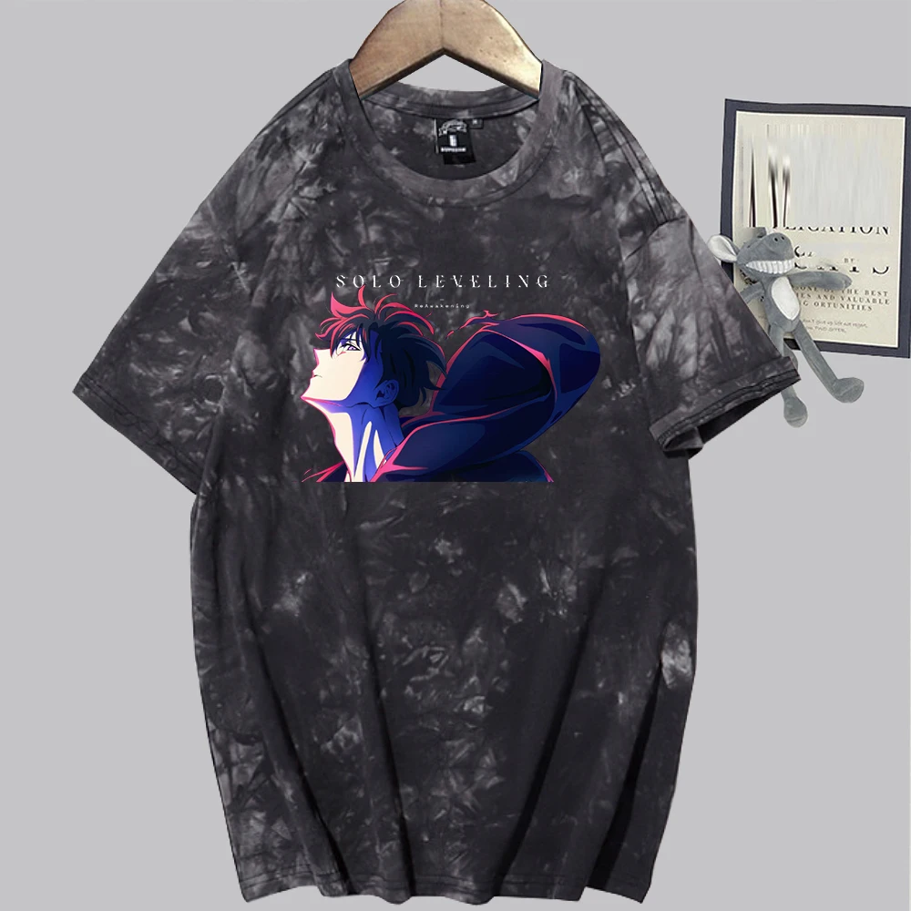 Рубашка унисекс с круглым вырезом и короткими рукавами в стиле ретро Solo Leveling