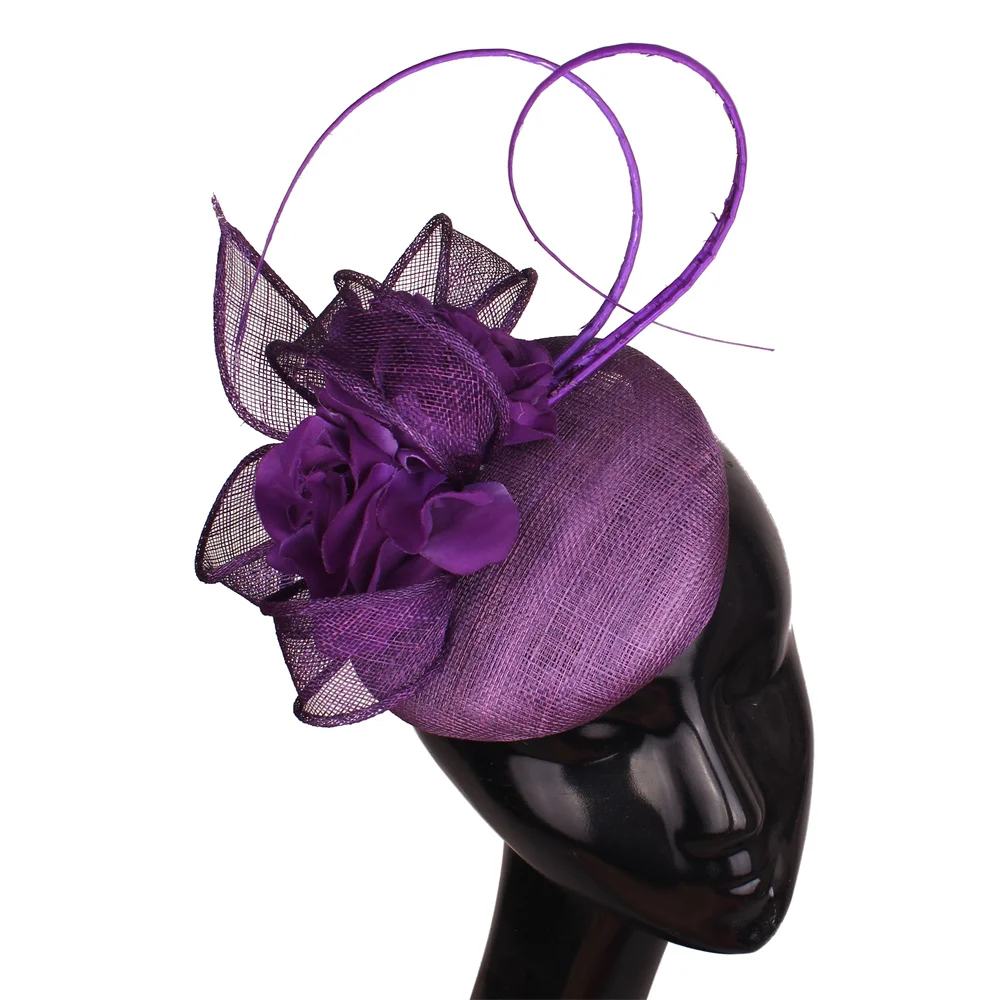 

Nice Quality 4-Layer Sinamay Wedding Fascinator Hat For Wedding Elegant Women Fashion Headwear Party Dinner Chapeau Hair Clip