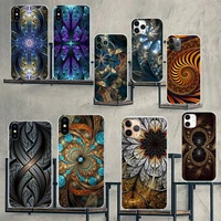 blowing pieces of algorithmic fractal art psychedelic phone case for iphone 11 12 mini pro xs max 8 7 6 6s plus x 5s se 2020 xr