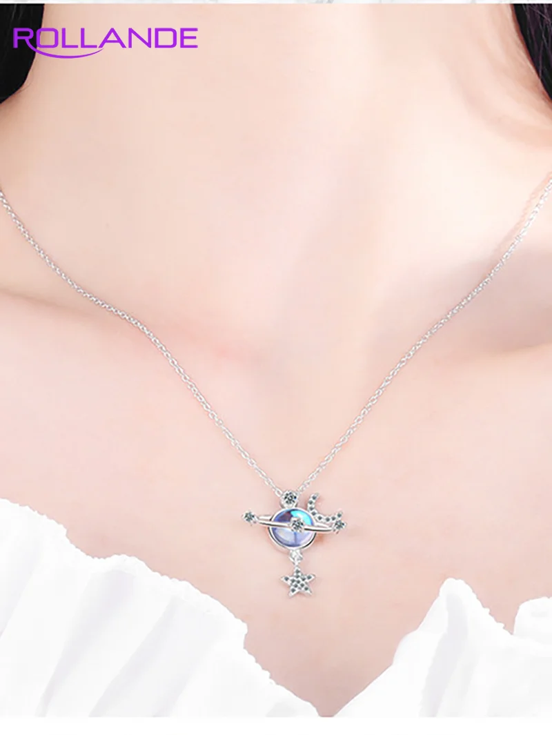 

Lady Necklace Star Moon Universe Short Paragraph Clavicle Birthday Gift Couple Metal 2023 New Popular JewelryChain Length 40