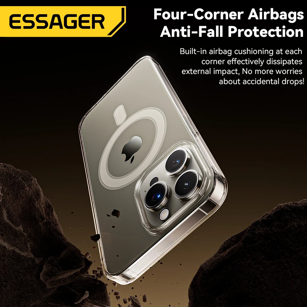 Фото Магнитный чехол Essager для iPhone 15 14 13 12 Pro Max, противоударный чехол для iPhone 14 Pro Max 15 Plus 15pro, чехлы из ТПУ Macsafe №4