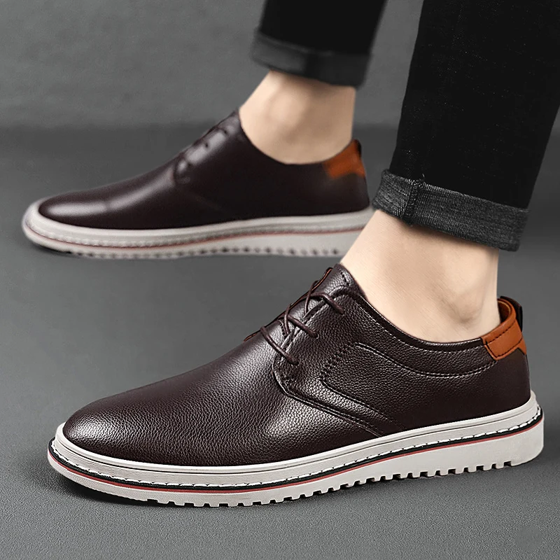 Luxury Brand Genuine Leather Men Shoes 