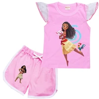 movie moana costume kids cotton short sleeve tops shorts 2pcs sportsuits teens girls holiday outfits toddler boys clothes set