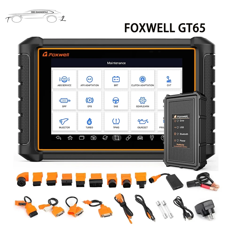 

FOXWELL GT65 OBD2 Car Diagnostic Tool Bi-Directional Test ECU Coding Bluetooth Scanner Oil Reset/EPB/BMS 24 Reset Auto Scan Tool