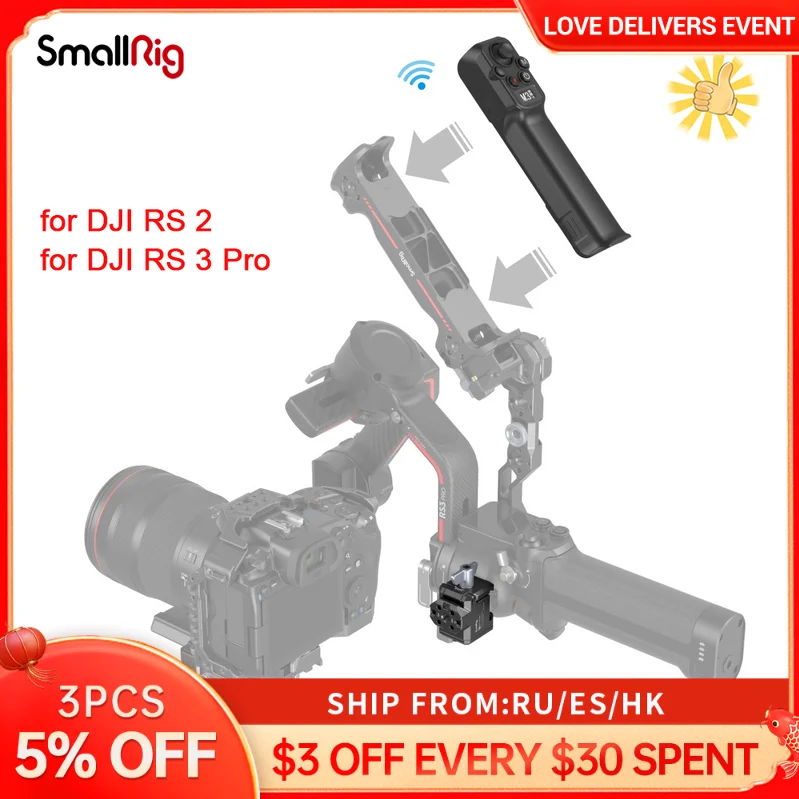 

SmallRig Wireless Controller for DJI RS 2 DJI RS 3 Pro Magnetic Attraction Handle with Control Module for DJI RS 2 DJI RS 3 Pro